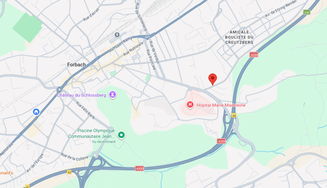 Plan général de la localisation à Forbach