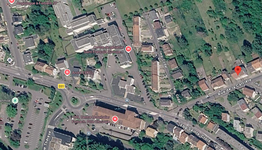 Vue satellite rapprochée de la propriété